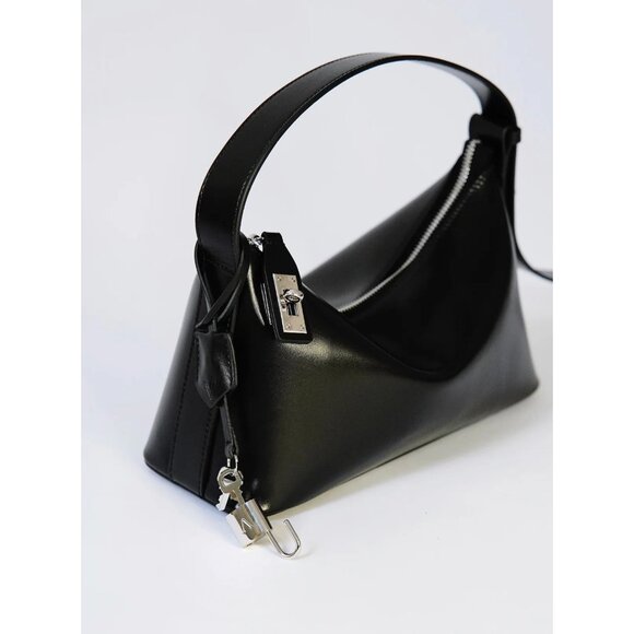 VERAFIED Hobo Leather Bag in Black & Silver Womens Handbag Purse Mini - Picture 1 of 16